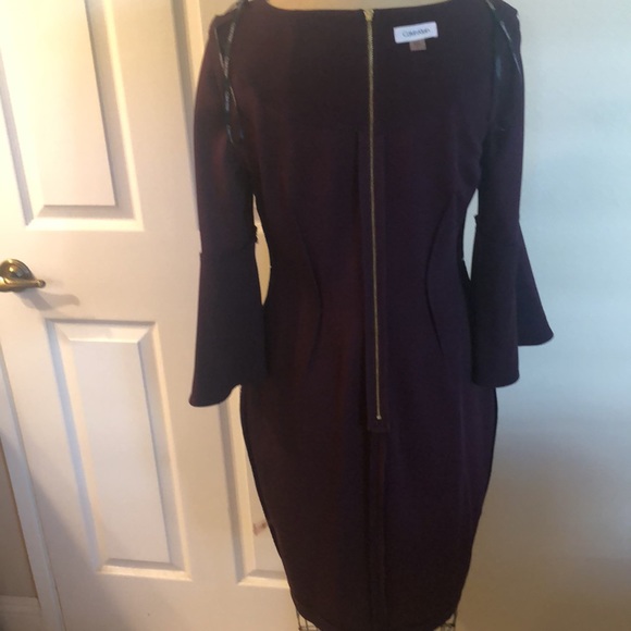 Classic ElegantCalvin Klein Burgundy Fall/Winter Dress - Picture 8 of 12